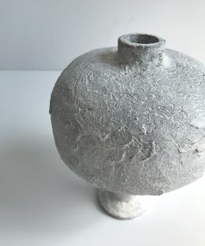 Katarina Wells - Chalk Long Stemmed Vase - Ceramic Sculpture