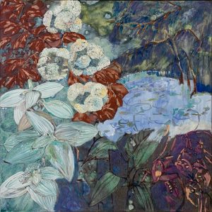 Amy Wright - Lace Hydrangea on Lake Island - Landscape Painting
