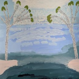 Iliegh Hellier - Rain Over Lagoon - Oil Landscape