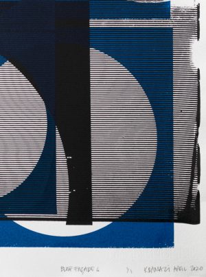 Kate Banazi - Blue Facade 6 - Silkscreen Print