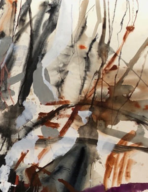 Where The Water Rushes (Paperbark) - Melissa Boughey - Landscape Painting