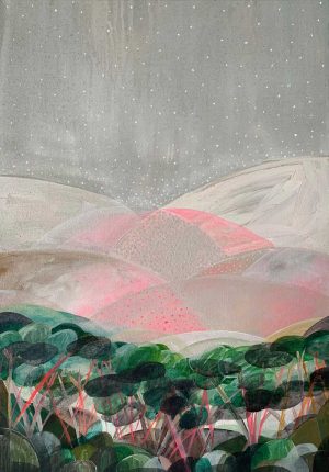 Artwork by Ingrid Daniell - Contemporary Artist - Acrylic and oil painting - Drifts of time rise like mountains beyond the tea tree