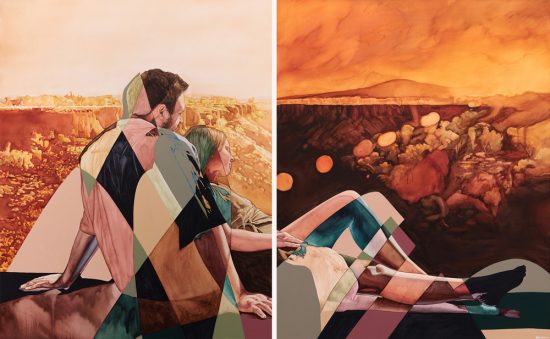 The Changing Lands - Diptych painting - Emerging Australian artist Isabelle De Kleine