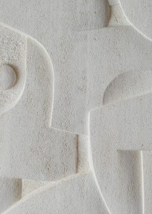 Ordinary Pleasure - Australian limestone wall relief by Lucas Wearne