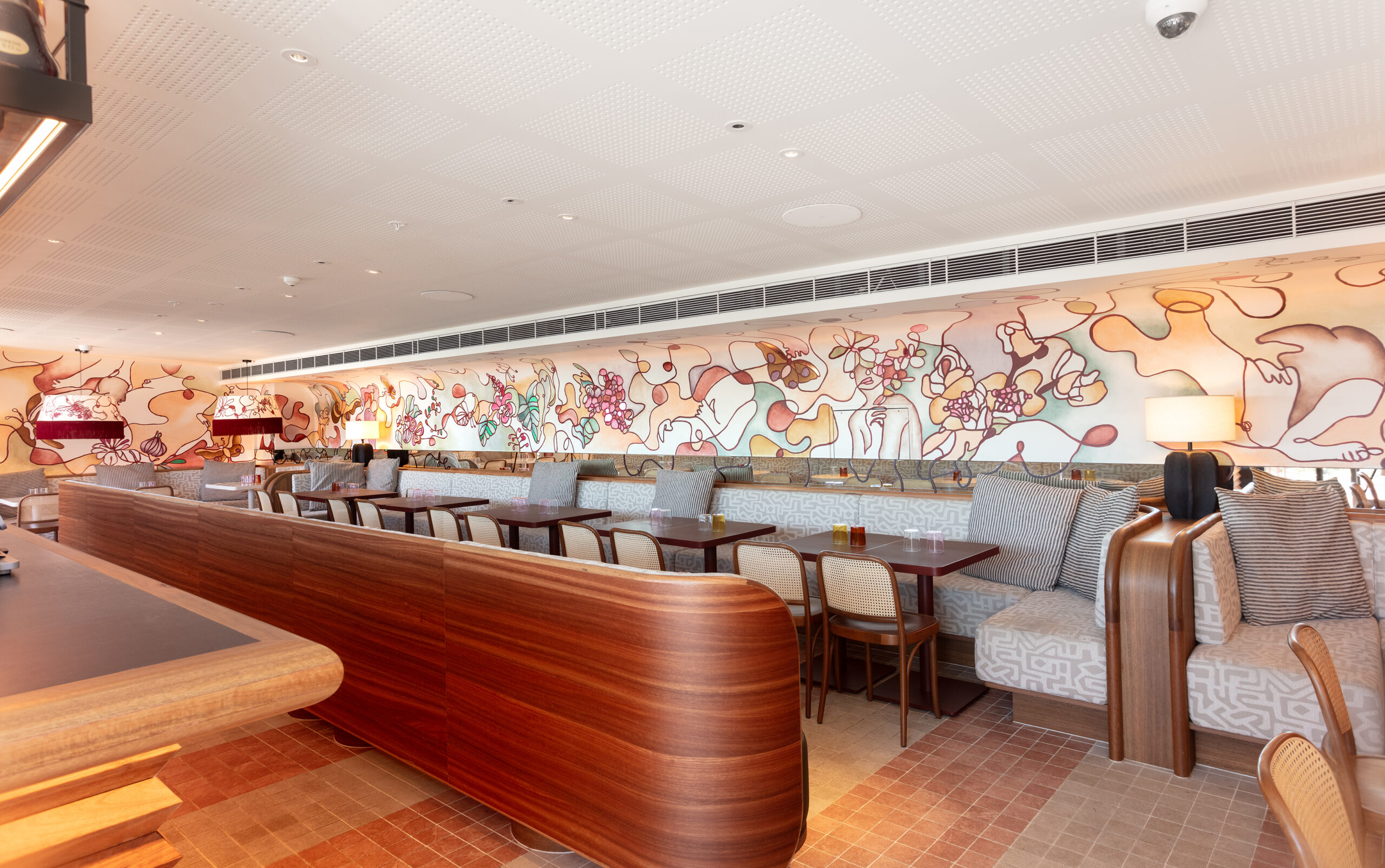Monica rooftop bar mural, 25hours hotel The Olympia Sydney