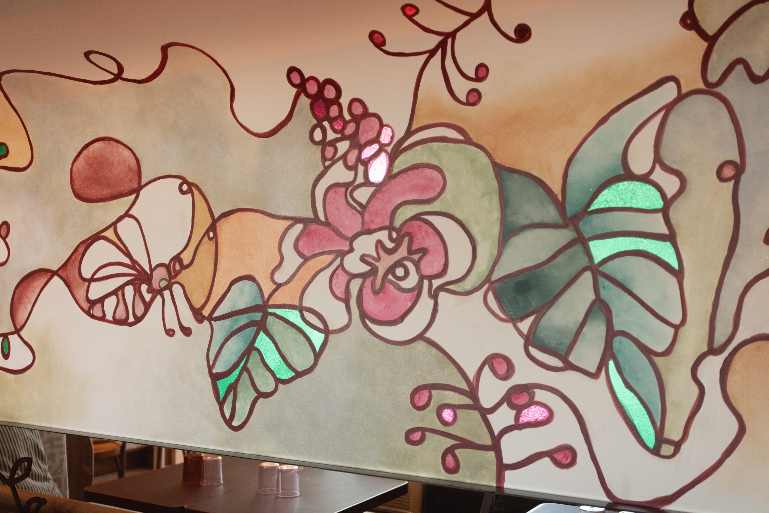 Monica rooftop bar mural, 25hours hotel The Olympia Sydney