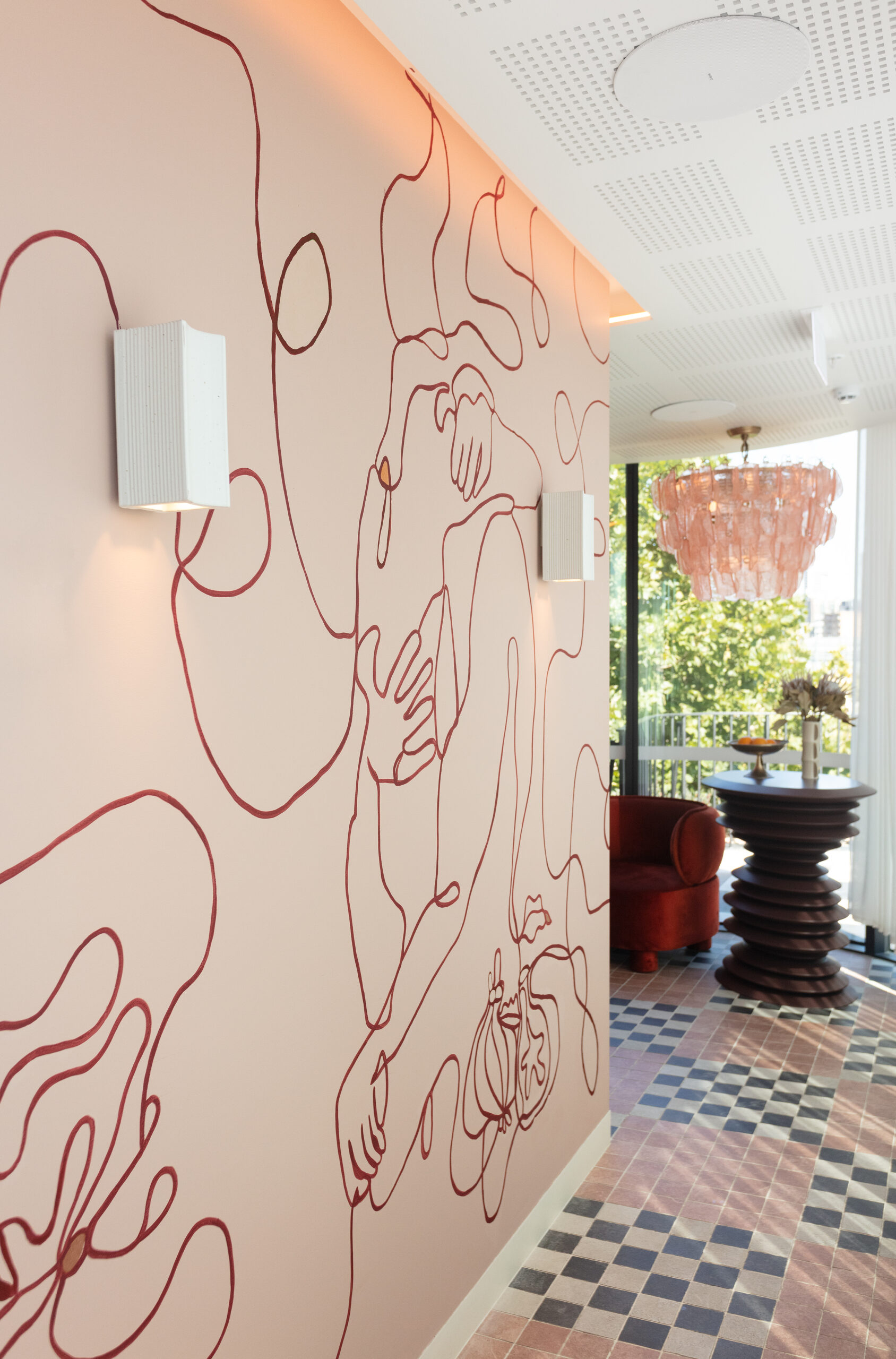 Monica rooftop bar mural, 25hours hotel The Olympia Sydney