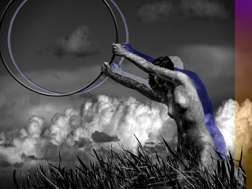 Athlete’s Nude Silhouette, Goddess, Grass, 1936 Olympics by Simon Cardwell