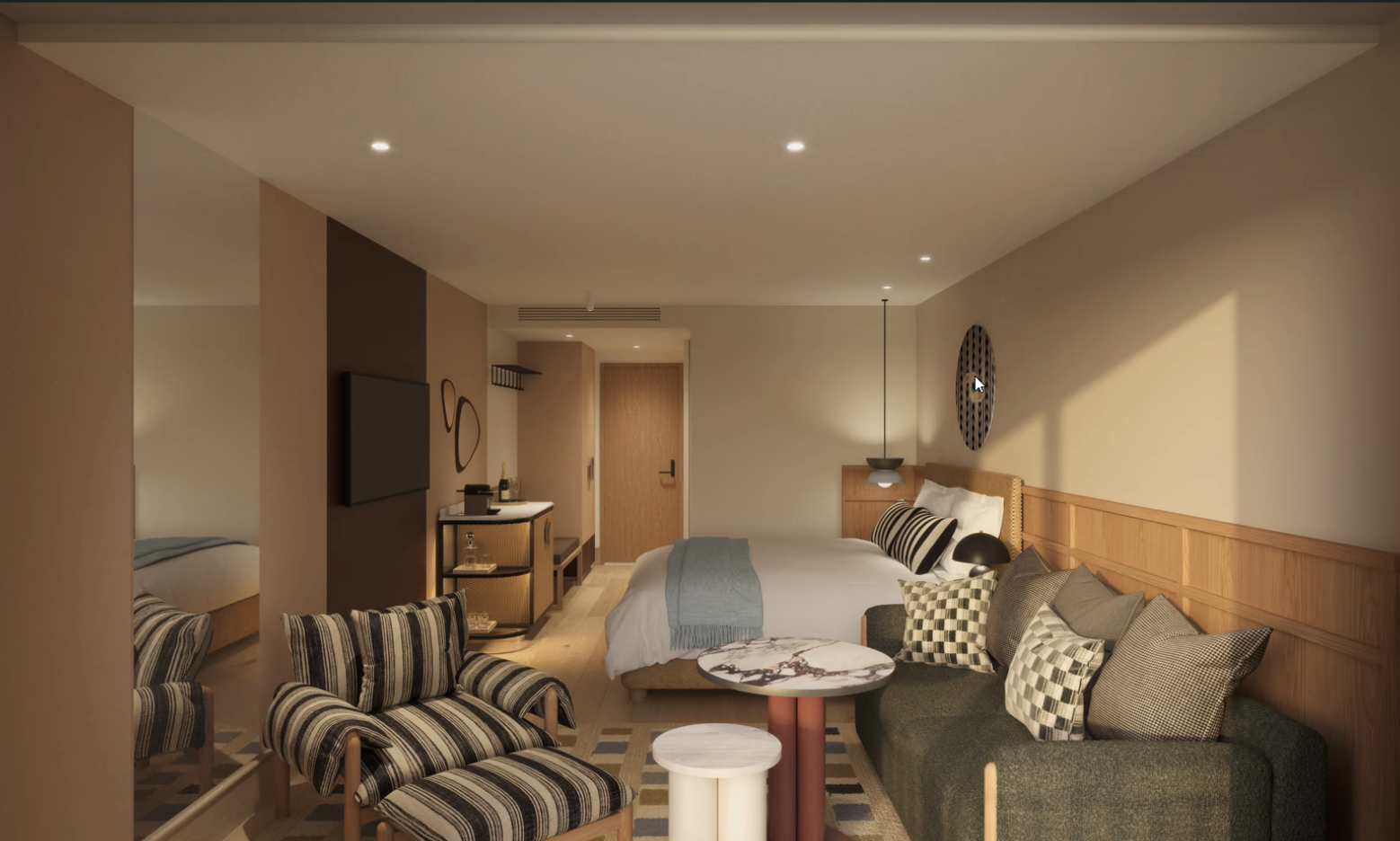 QT Queenstown interior guest room
